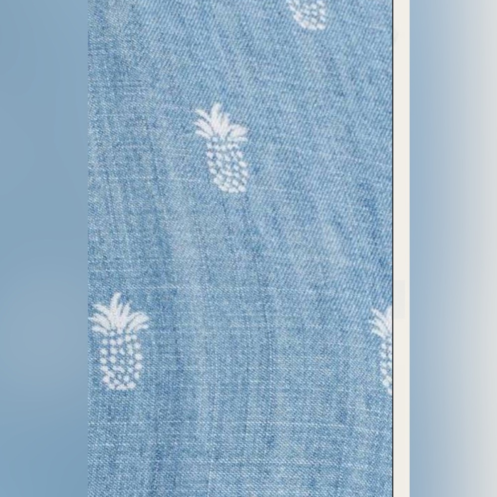 Rails Chambray Denim Pineapple Print Top Sz Small - image 4